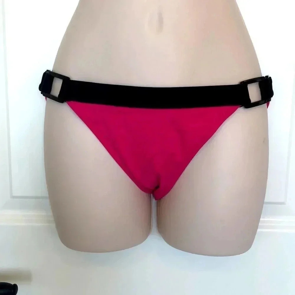 OLD navy hot pink and black bikini Y2K 90’s bottom size small